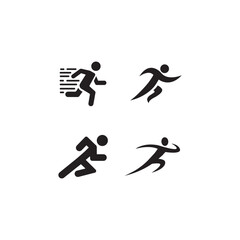 Running Athlete Icon – Sports and Fitness Silhouette Vector