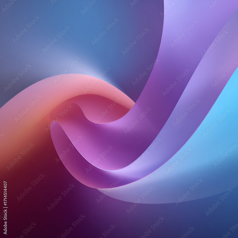 Poster abstract background with smooth flowing colorful gradient waves and ribbons
