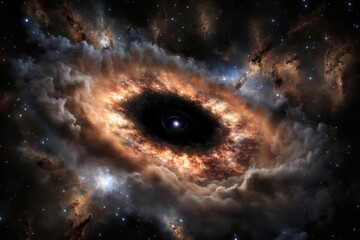 Galactic nebula displaying vibrant colors and swirling clouds of cosmic dust