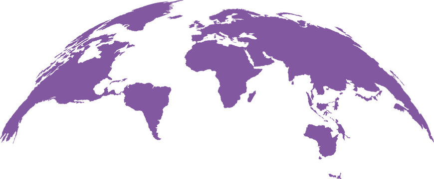 World globe map, planet earth, purple style. Circular earth. Global travel across countries. Continental background. Vector graphic Free Vector