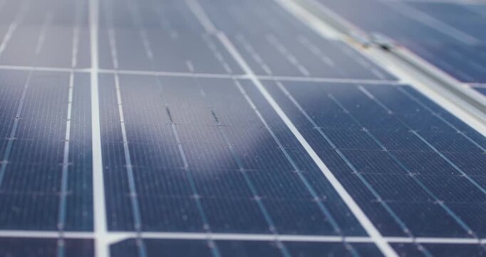 Close-up of solar panels reflecting sunlight outdoors (2)