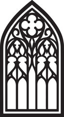 Gothic window architecture silhouette black.