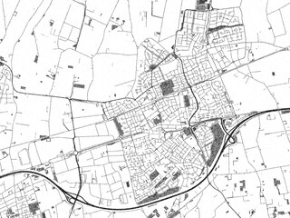 Artistic monochrome city map of Etten-Leur, Netherlands, created in a hand-drawn style.