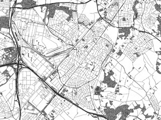 Obraz premium Stylized decorative city map of Geleen, Netherlands, hand-drawn in black and white.