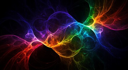 Fototapeta premium Abstract Colorful Fractal Background with Luminous Energy Trails for Digital Art and Modern Design Projects and Graphic Resource