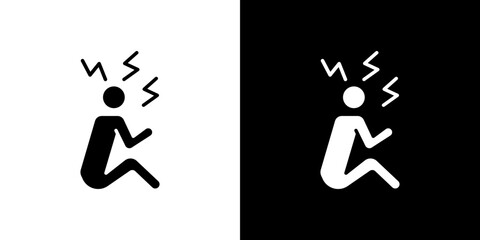 Stressed human icon vector illustration - high quality black style vector icons