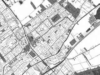 Artistic monochrome city map of Leidschendam, Netherlands, created in a hand-drawn style.