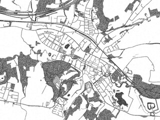 Naklejka premium Sketch-style black and white map of Valkenburg, Netherlands, perfect for illustration and wall art.