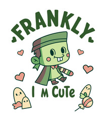 Cute Halloween T-Shirt Design Featuring the Phrase  Vector