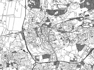 Fototapeta premium Black and white map poster of Bedzin, Poland, illustrated in hand-drawn style.