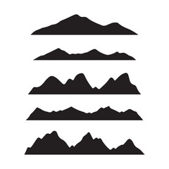 Black Mountain Peaks and Hills Icons