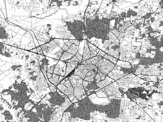 Black And White Cartographic Illustration