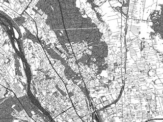 Naklejka premium Minimal poster-style map of Bialoleka, Poland, hand-drawn in monochrome.