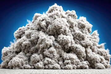 Massive cloud of light gray dust erupting