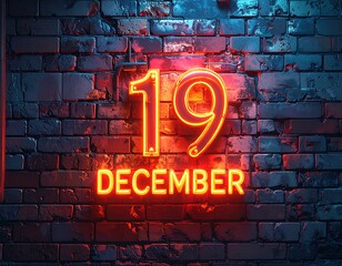 Neon date on a brick wall (1)