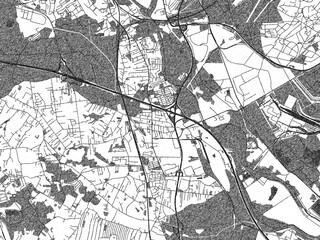 Naklejka premium Hand-drawn black and white city map of Myslowice, Poland, ready for wall art or editorial projects.