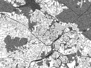 Artistic Monochrome City Map Rybnik