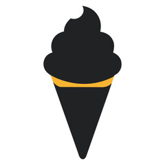 A sweet ice cream cone isolated on white background, perfect for a summer treat or a delightful dessert indulgence