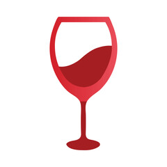 Illustration of a red wine glass with wine inside isolated on white background, perfect for winerelated designs and projects