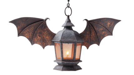 Halloween bat lantern isolated on transparent background