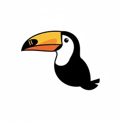 Fototapeta premium Colorful Toucan Illustration with Vibrant Orange Beak and Black Feathers