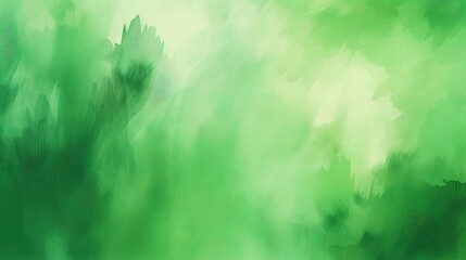 Fototapeta premium Green watercolor texture with smooth brush strokes and soft gradient lighting, abstract artistic background in gentle tones creating calm and serene visual composition for creative design projects