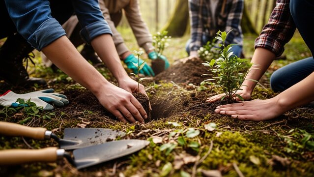 man planting a tree
