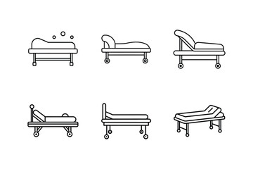massage bed line art vector illustration