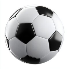 Classic Black and White Soccer Ball Isolated on White Background Perfect for Sports Designs and Websites