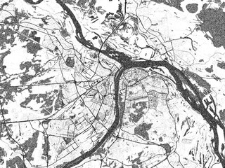 Naklejka premium Sketch-style black and white map of Nizhniy Novgorod, Russian Federation, perfect for illustration and wall art.