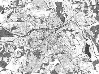 Naklejka premium Sketch-style black and white map of Smolensk, Russian Federation, perfect for illustration and wall art.