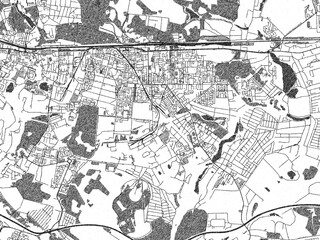 Fototapeta premium Sketch-style black and white map of Zheleznodorozhnyy, Russian Federation, perfect for illustration and wall art.