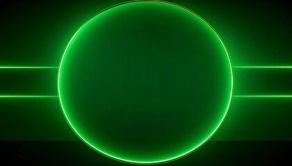 Neon green circle on dark background