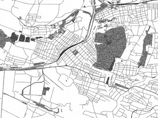 Fototapeta premium Sketch-style black and white map of Chystyakove, Ukraine, perfect for illustration and wall art.