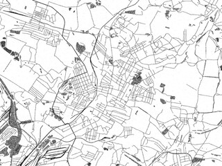 Obraz premium Poster-style sketch map of Kadiyivka, Ukraine, designed in artistic monochrome.