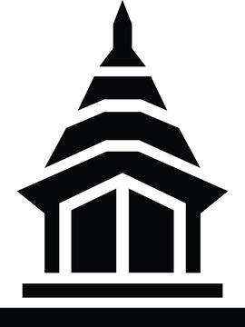 Temple silhouette vector - Pagoda temple logo - Religious building icon