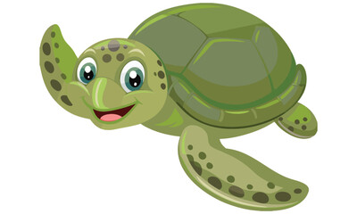 Cute Turtle Clipart And Cartoon Sea Turtle Illustrations for Kids and Ocean Designs