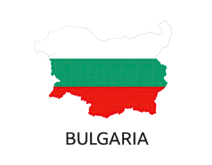Map of Bulgaria in its national colors