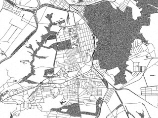 Fototapeta premium Monochrome sketch map of Snizhne, Ukraine, ideal for posters, prints, and travel design.