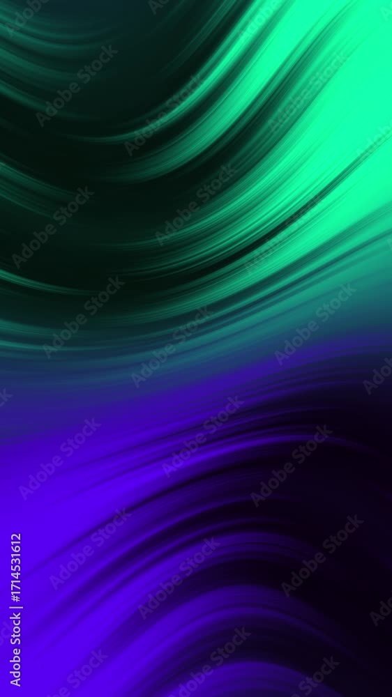 Poster vibrant liquid gradient background with smooth flowing lines in green and purple. abstract fluid art