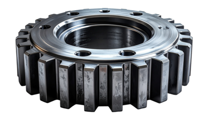 Close-up of a metallic gear