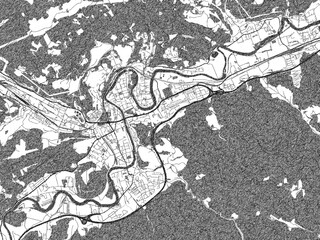 City Map Illustration Leoben Austria