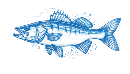 Detailed illustration of a perch fish