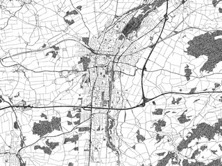 Obraz premium Decorative monochrome illustration of Sankt Polten, Austria, showing its detailed grid.