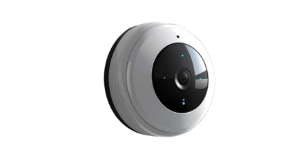 Round white security camera