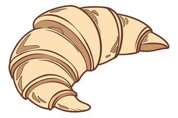 croissant on white background