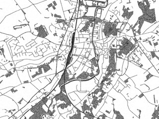 Fototapeta premium Artistic urban sketch of Geraardsbergen, Belgium, detailed in black and white map form.