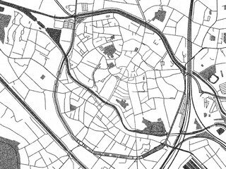 Illustrated Map Mechelen Centrum Belgium