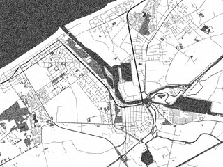 Obraz premium Black and white map poster of Nieuwpoort, Belgium, illustrated in hand-drawn style.
