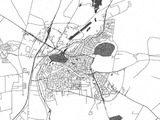 Naklejka premium Decorative monochrome illustration of BUL, Yambol, showing its detailed grid.
